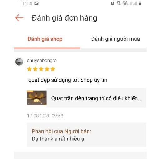 Quạt Trần Đèn 2 Chiều , Sải Cánh 1m35, Công Suất 90w Chạy Êm Và Mát Với 3 Chế Độ Ánh Sáng