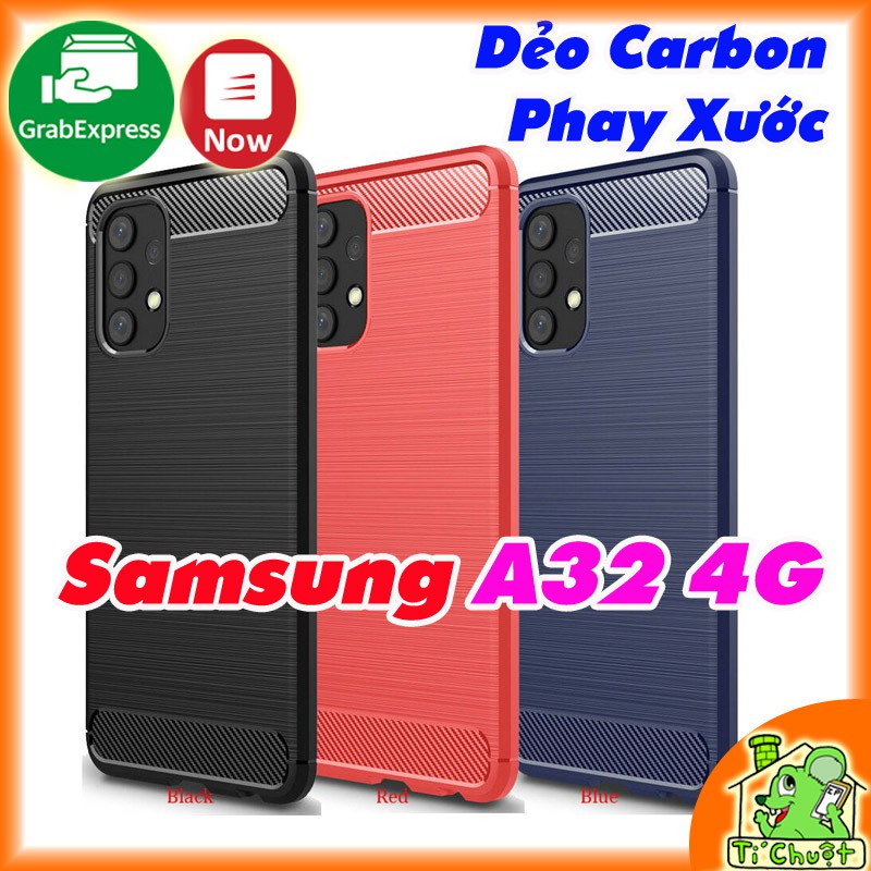 [Ảnh Thật] Ốp Lưng Samsung A32 4G Dẻo Carbon Phay Xước Chống Sốc