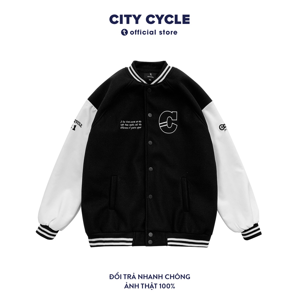 Áo khoác bomber varsity jacket Upset City Cycle - Áo khoác bóng chày unisex form rộng Local Brand