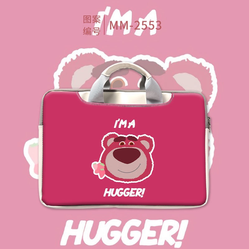 Túi Đựng Laptop Họa Tiết Gấu Dâu Tây Hoạt Hình Dễ Thương Cho Huawei Xiaomi Lenovo Dell