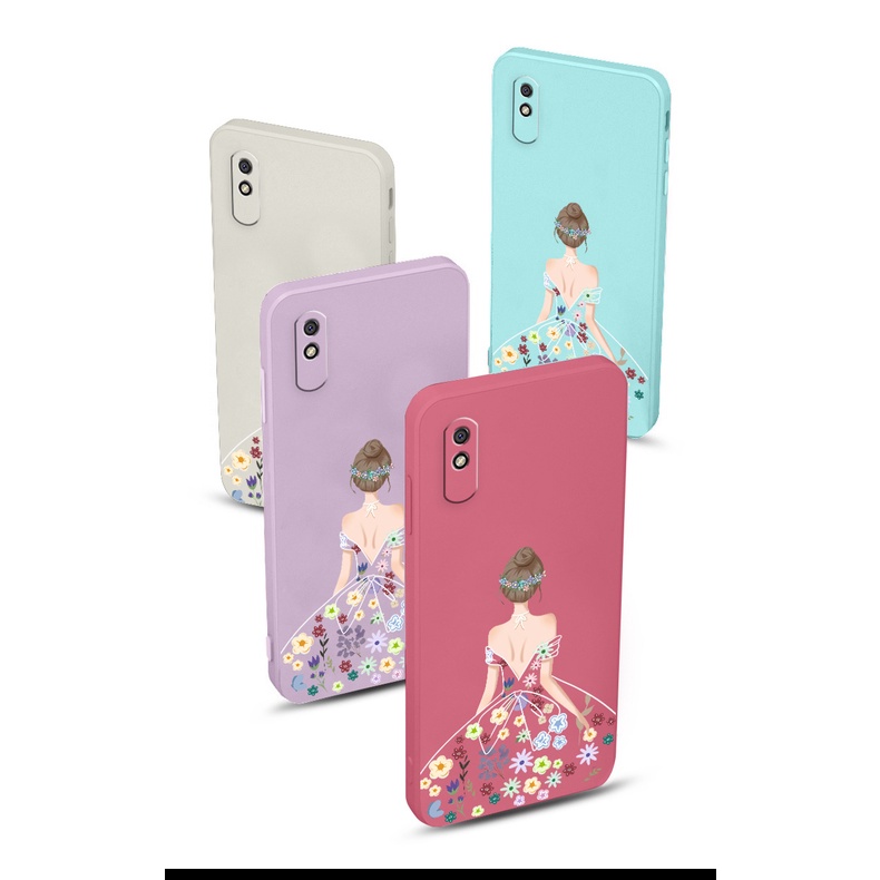 Ốp Điện Thoại TPU Silicon Mềm Họa Tiết Hoa Xinh Xắn Có Dây Đeo Cho Redmi 9a 9c 9t 8a 6a 6