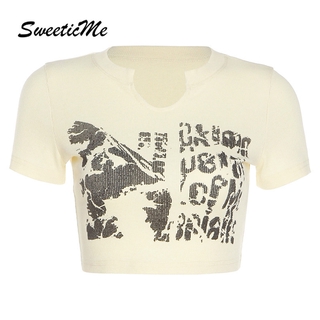 Áo Thun Tay Ngắn Dáng Ôm In Họa Tiết Thời Trang Quyến Rũ Cho Nữ