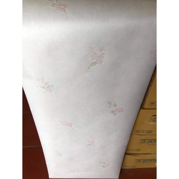 khổ 53cm*9,5 mét giấy dán tường hoa xanh nhí Vân nổi