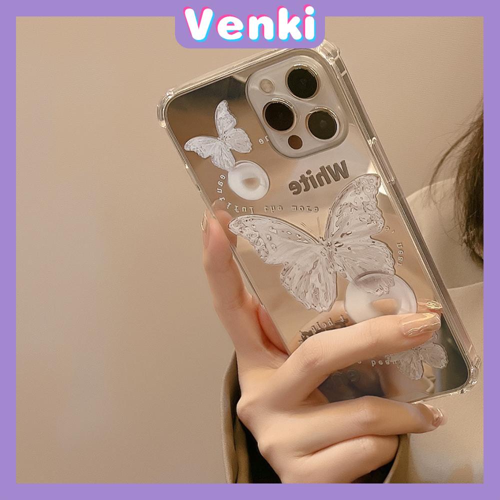 Ốp điện thoại túi khí acrylic tráng gương HD họa tiết bướm thích hợp cho iPhone 11 13 pro max 12 pro max 7 plus xr