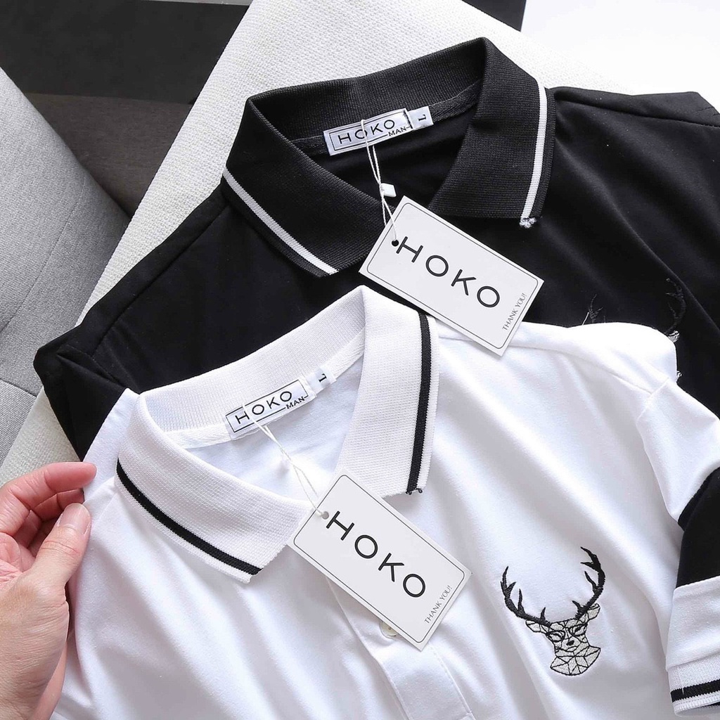 Áo thun polo nam, áo thun nam có cổ vải cotton mềm mịn thời trang hoko - HK200