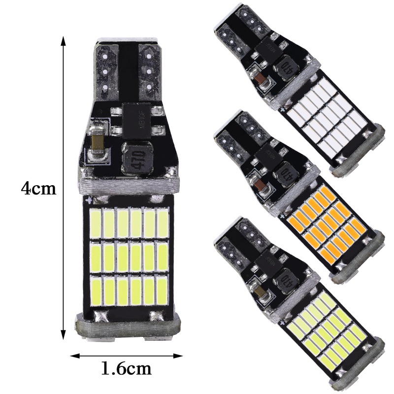 Set 2 Bóng Đèn LED T15 DC 12V 4014 Siêu Sáng Dành Cho Ô Tô