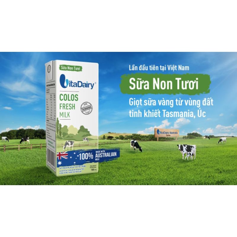 Thùng 24 hộp Sữa non tươi Vitadairy Colos Fresh Milk 180ml