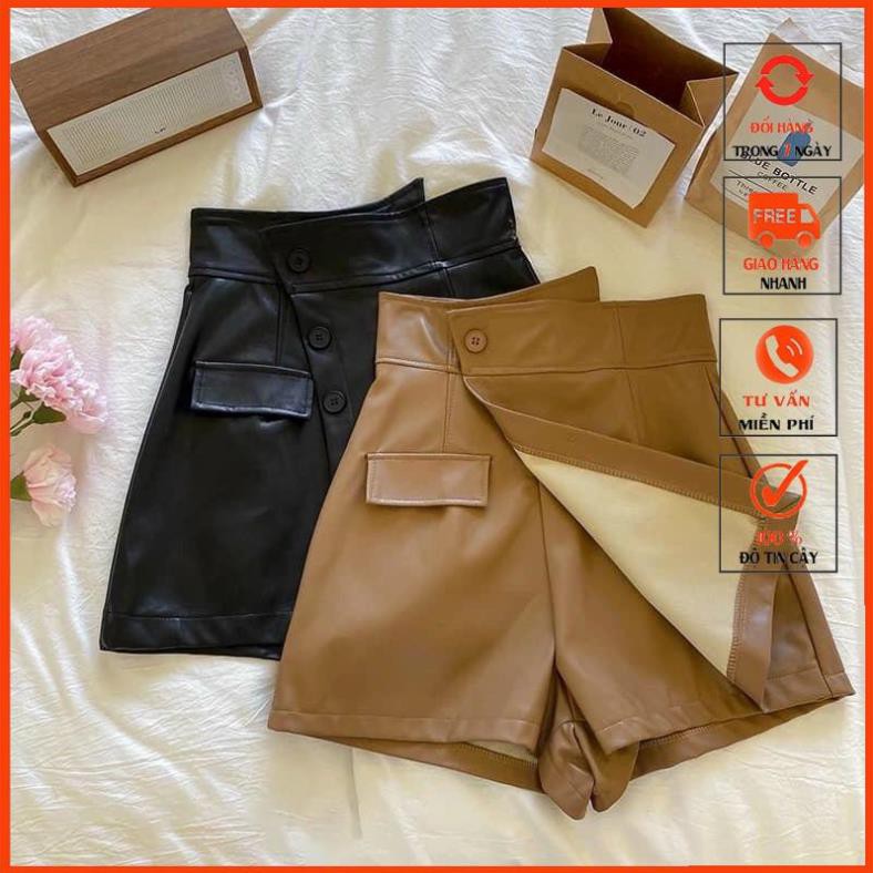 [QUATANG-KTYTT]  Quần Váy Da Nữ Lưng Cao Thời Trang m333