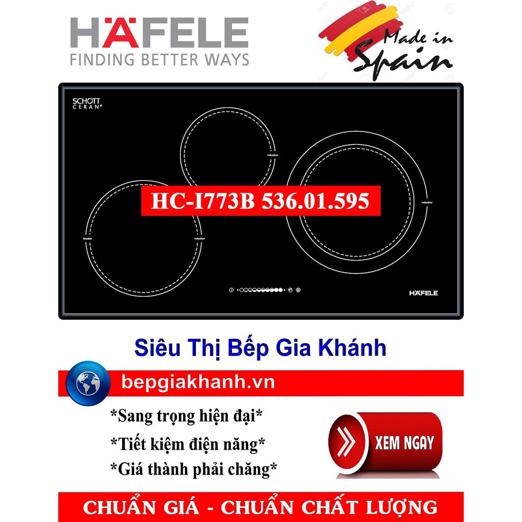 Bếp từ Hafele HC-I773B 536.01.595 nhập khẩu Tây Ban Nha