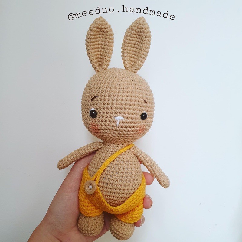 Thỏ Pumpkin handmade bằng len cho bé- quà tặng ý nghĩa- gấu bông len