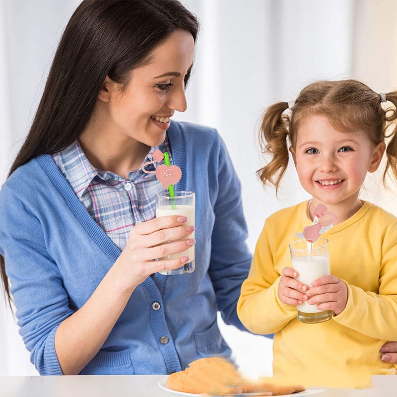 1 Nắp Silicon Bịt Ống Hút Chống Bụi Hình Động Vật Dễ Thương Tái Sử Dụng Nhiều Lần