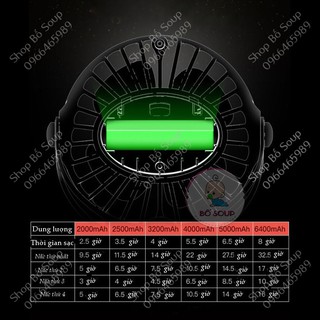 Quạt Mini YooBao 6400mAh, Xoay Góc 720 Độ, Đế Kẹp Đa Năng Hoặc Đặt Bàn Shop Bố Soup