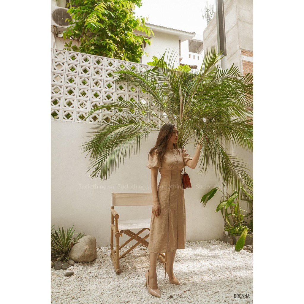 BRENNA DRESS- Đầm xòe tay phồng thiết kế đi tiệc cao cấp