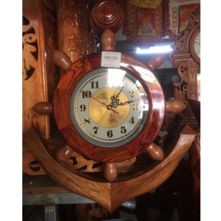 Đồng hồ treo tường mỏ neo gỗ hương  58x 46cm