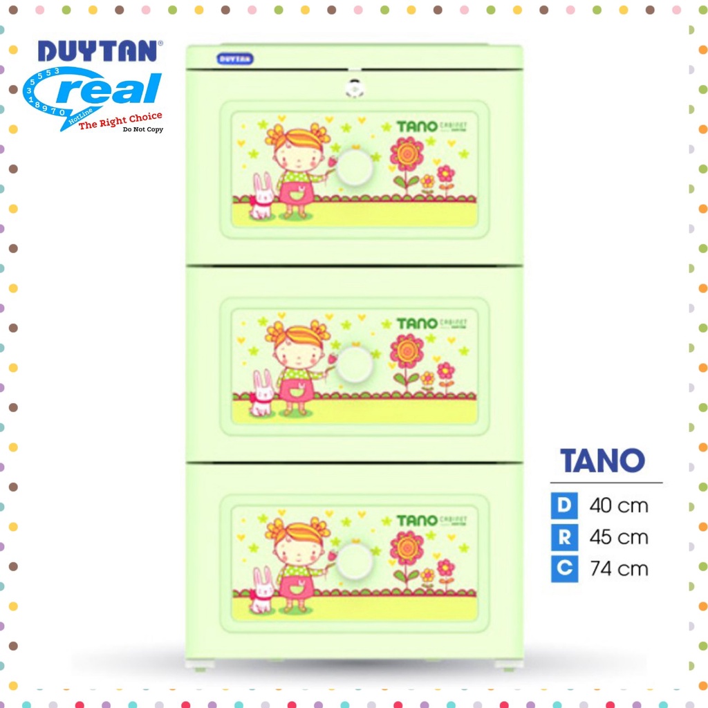 Tủ nhựa duy tân TANO 3 Ngăn Kích thước N40 x R 45 x Cao 74cm