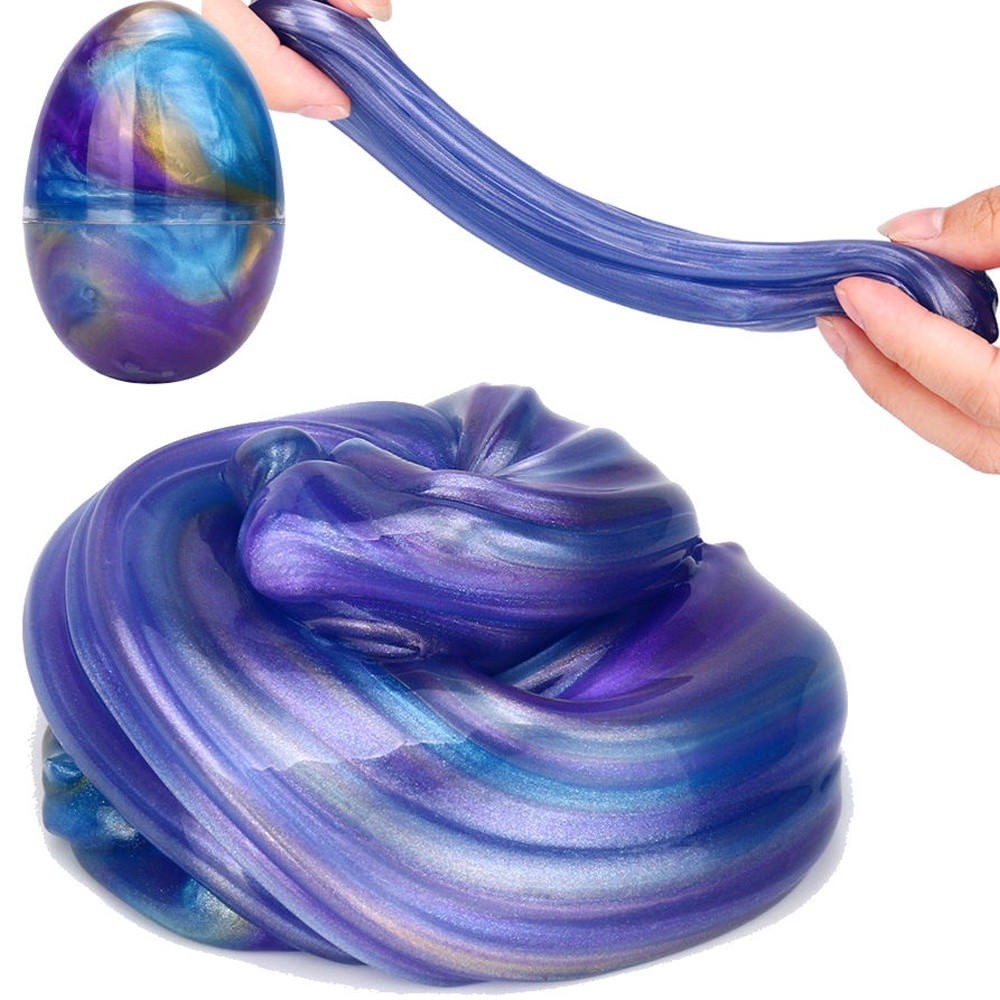 Slime hình quả trứng mềm màu cầu vồng dùng giảm căng thẳng an toàn cho trẻ em