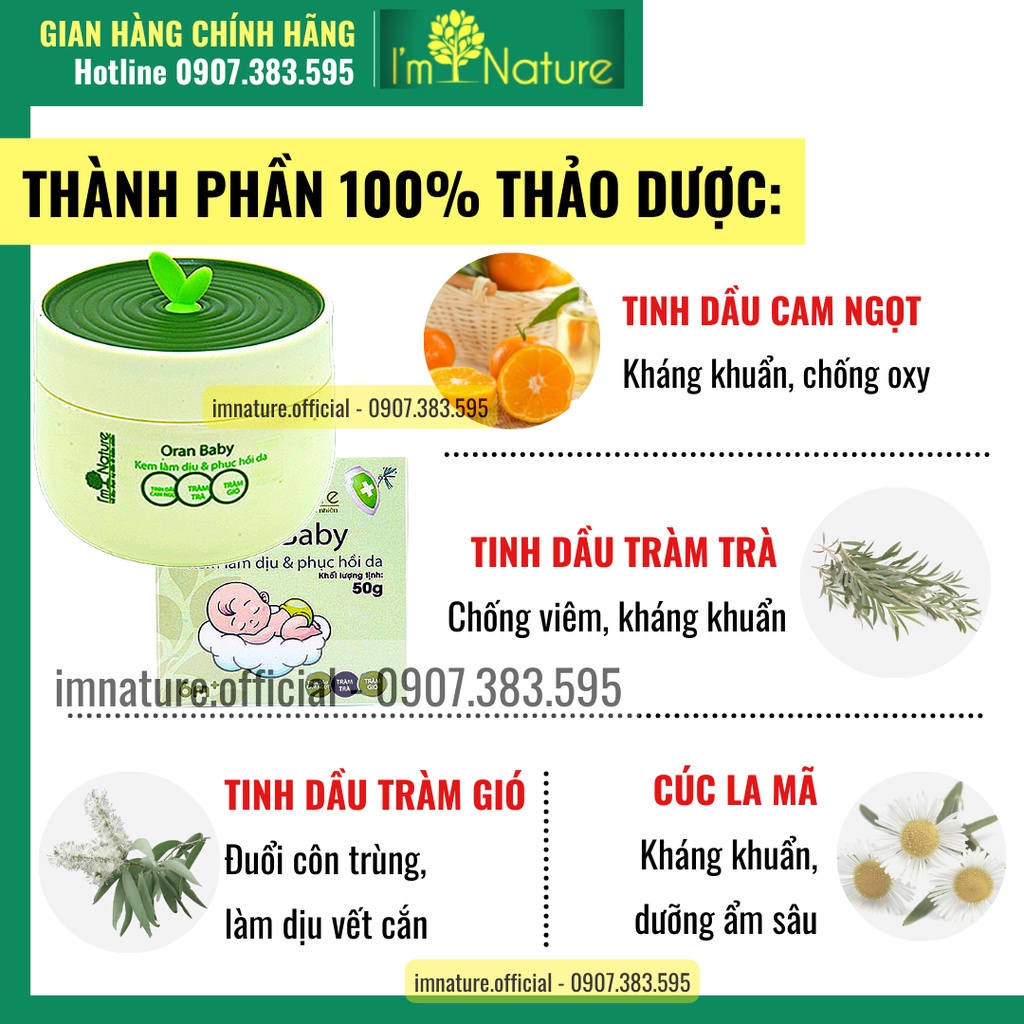 Kem Chống Muỗi Đốt Cho Bé - Làm Dịu Vết Đốt Sưng Ngứa Oran Baby 50gr