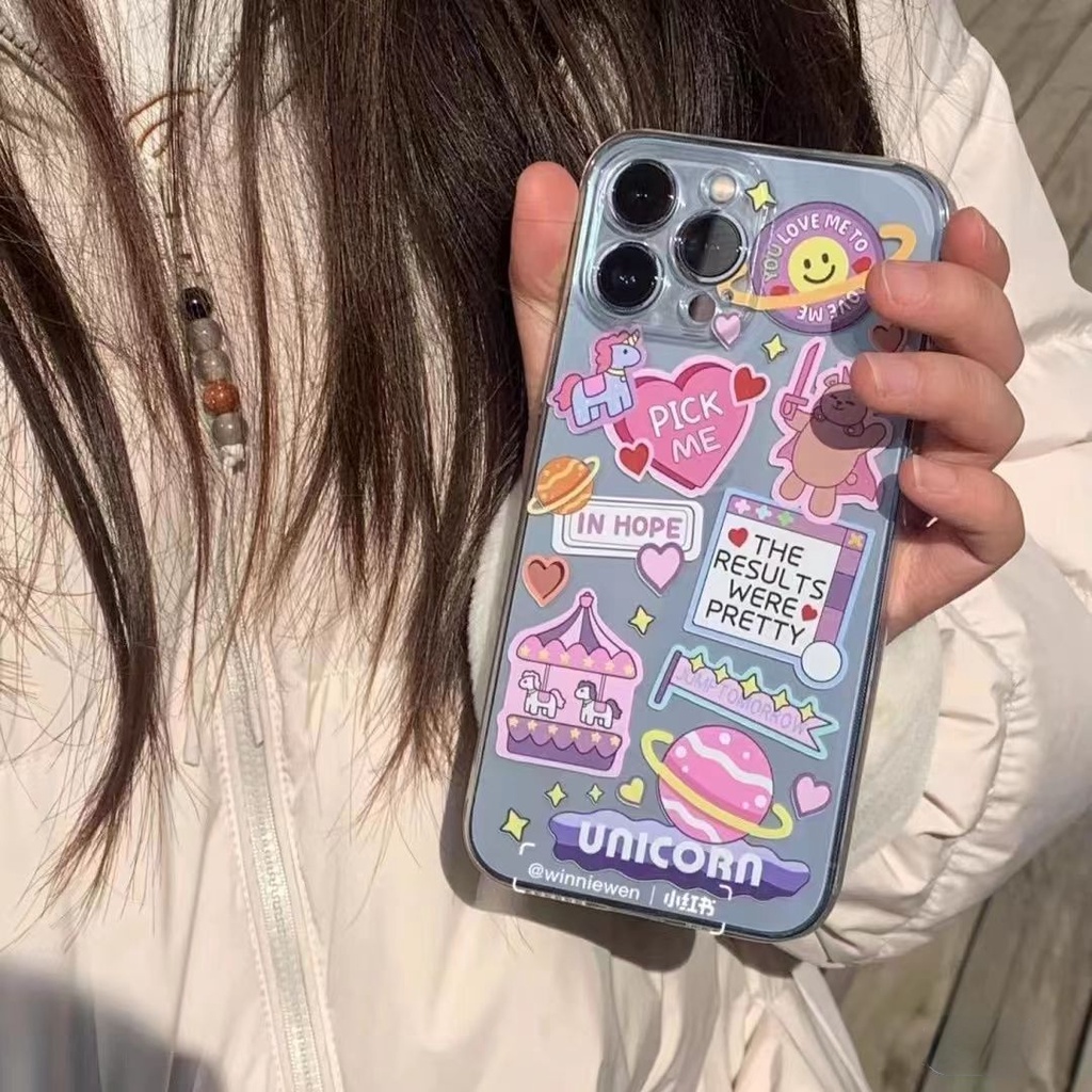 ☆Ốp Điện Thoại In Hình Gấu Hoạt Hình Cho iPhone13 78plus xs Apple 11promax / 12