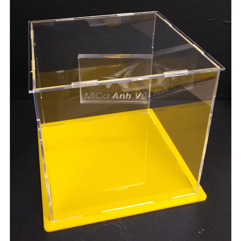 ❤️ Hộp trưng bày 25x25x25cm mica trong chống bụi đế nhiều màu - lắp ghép