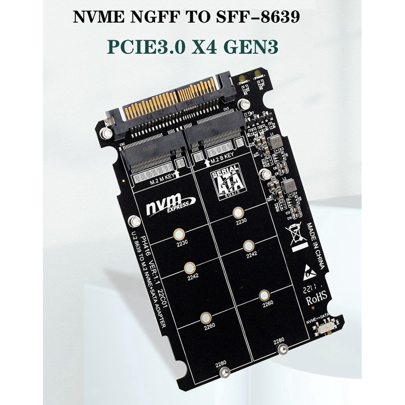 Cáp ChuyểN ĐổI M.2 SSD Sang U.2 NVMe Và SATA-Bus NGFF SSD Sang PCI-E U.2 SFF-8639 PCIe M2