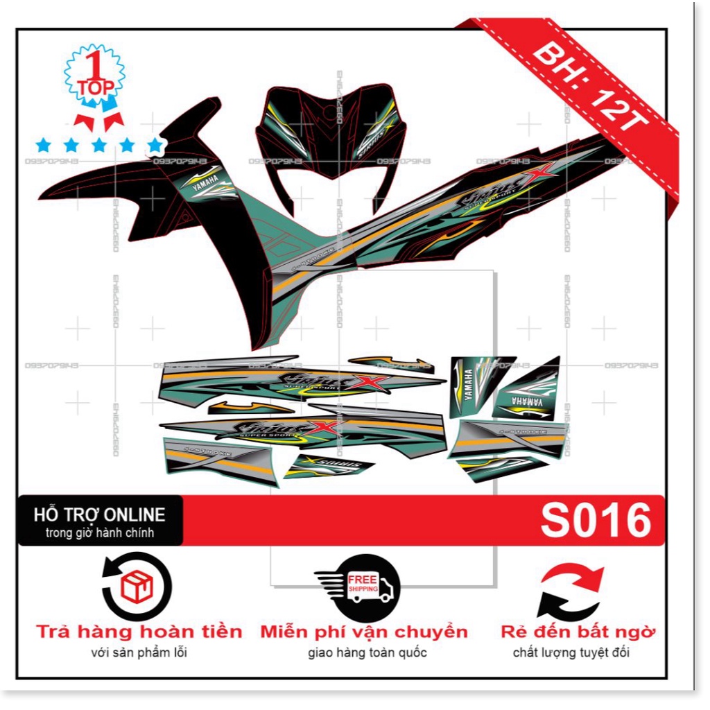 ( Quí khách vui lòng mang ra tiệm cho thợ dán ) Tem Sirius X 016