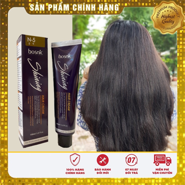 N5 (NÂU ĐEN TỰ NHIÊN) - NHUỘM THẢO DƯỢC MÀU THỜI TRANG BOSNIC 150ML