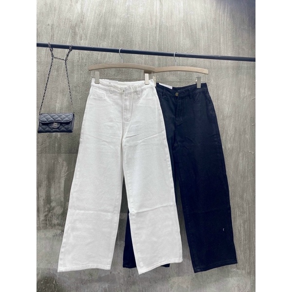 ▶️ Quần bò suông 2 màu trắng, đen. Size S M L