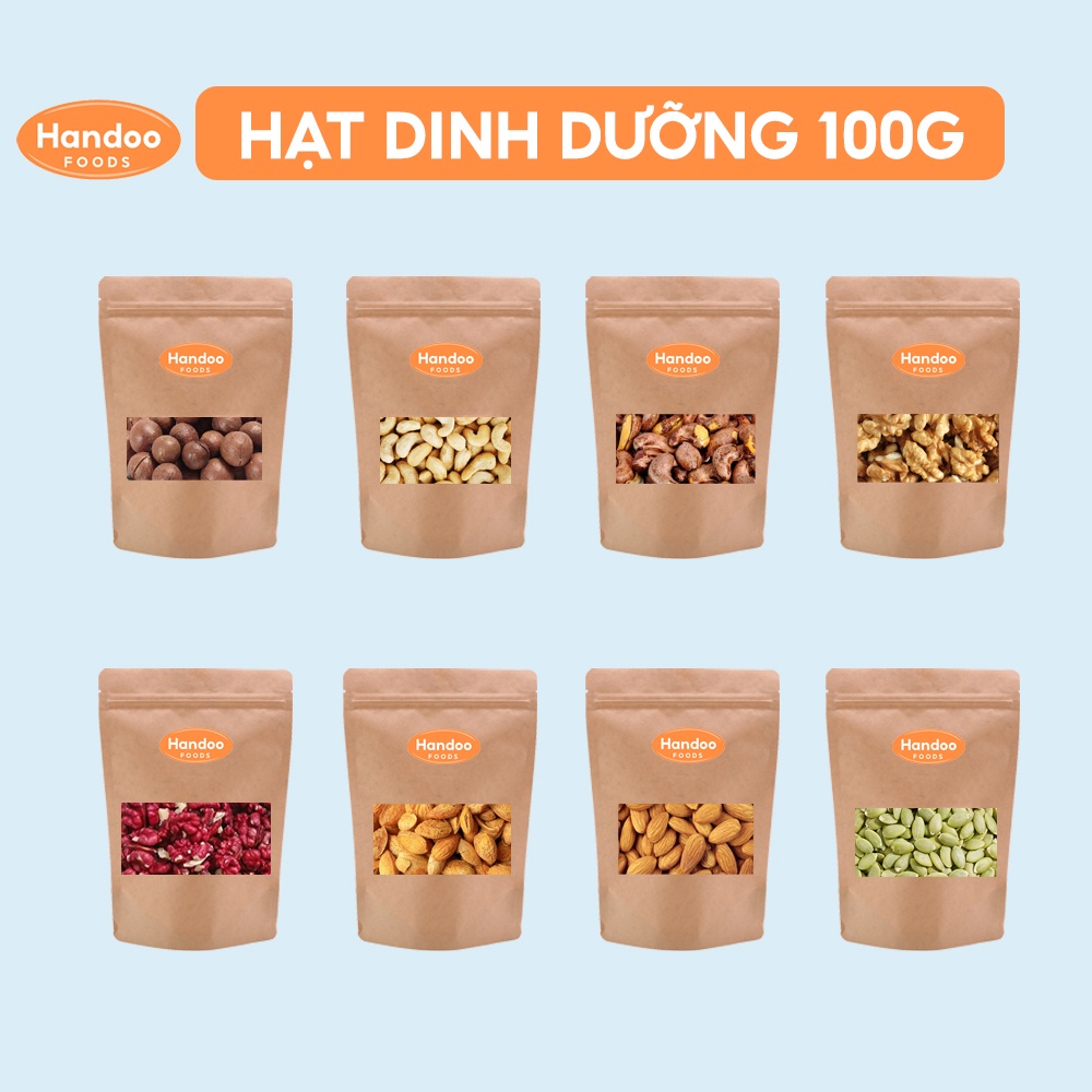 Hạnh Nhân Túi 100g, Hạt Macca, Hạt Óc Chó, Hạt Điều, Hạt Chia, Nho Khô 100 gram Dinh Dưỡng, Giảm Cân NHALAMFOOD