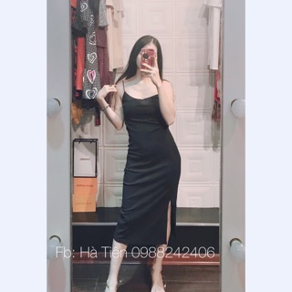 Váy cotton body nhúm eo Quảng Châu cao cấp 2s