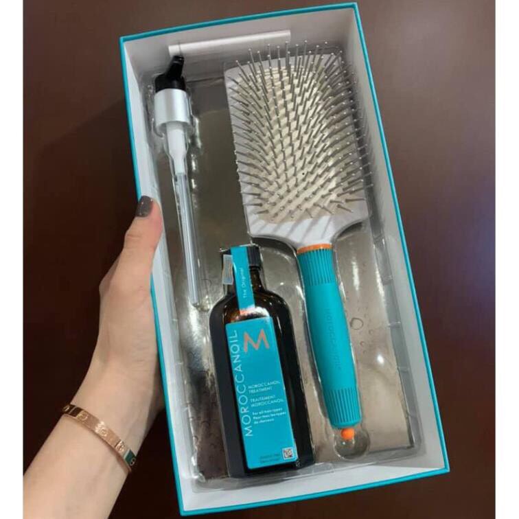 Combo Lược chống rối + Tinh dầu MOROCCANOIL TREATMENT 100ml