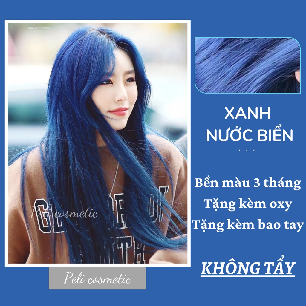 Thuốc nhuộm tóc . nhuộm tóc màu xanh nước biển ,