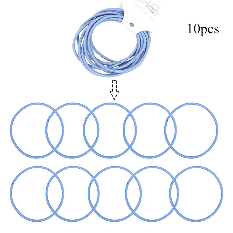 10pcs/Set Solid Color  Simple Hair Ties High Elasticity  Hair Rope Set Dây Cột Tóc Cao Su 5cm