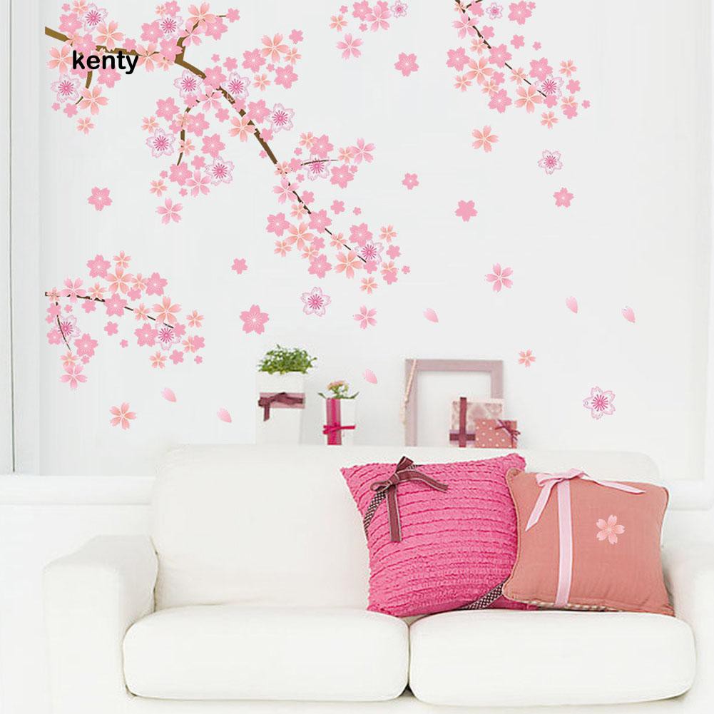 Miếng decal dán trang trí tường kích thước 50cm x 70cm họa tiết Hoa Anh Đào trang nhã lịch sự