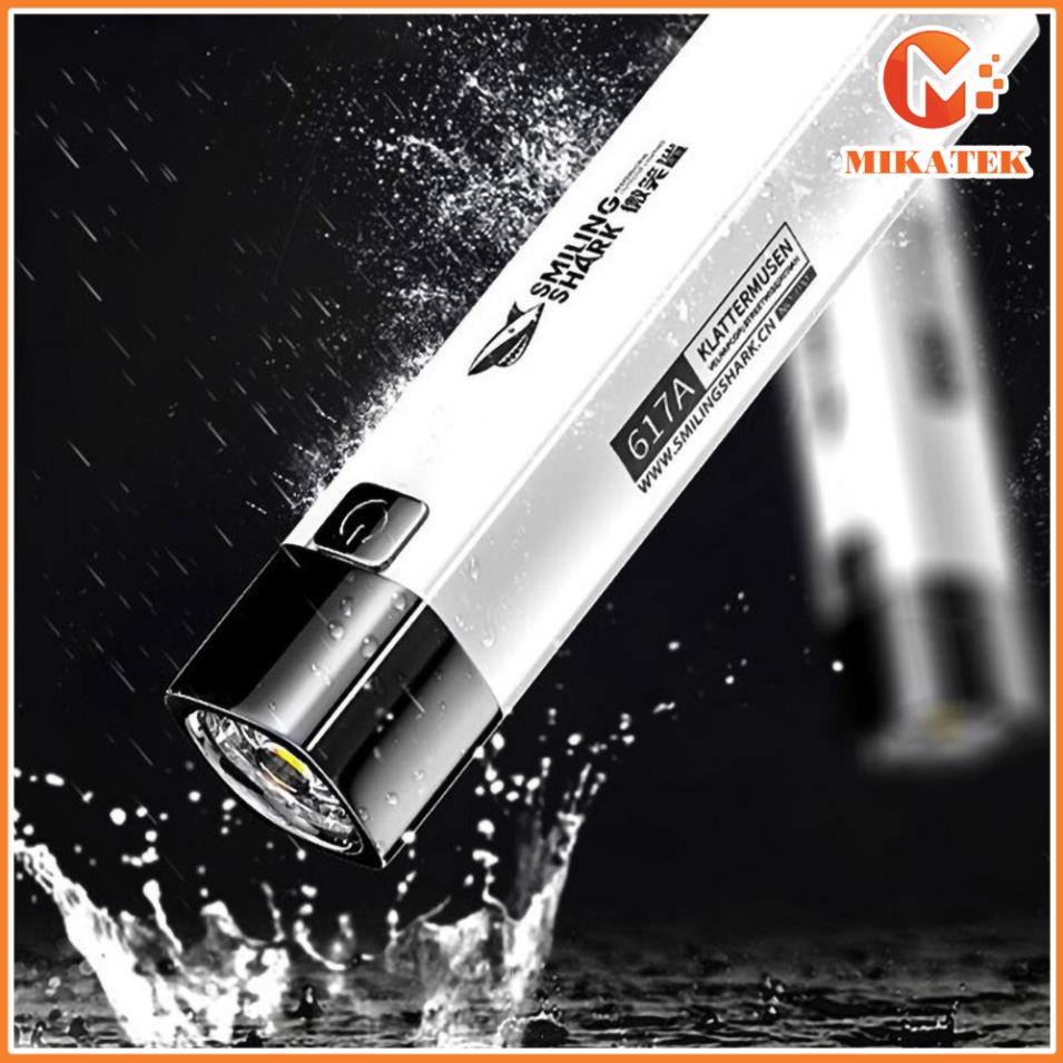 Đèn pin kiêm sạc dự phòng đa năng Smiling Shark thông minh chiếu xa siêu sáng sạc bin Mikatekvn