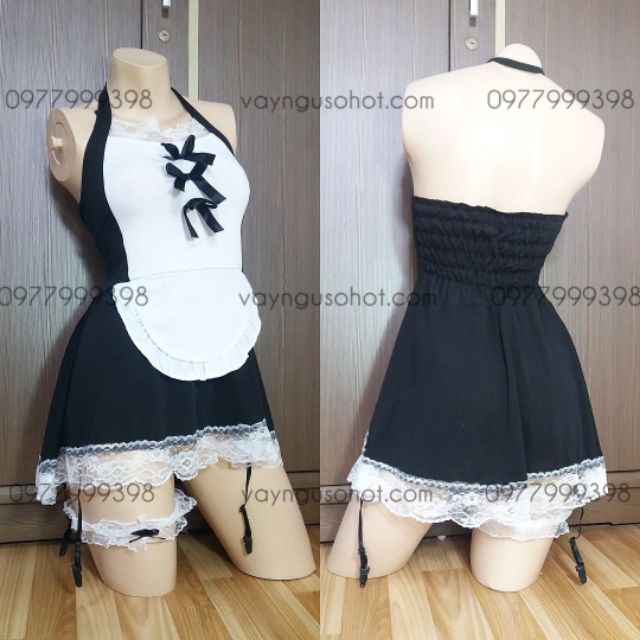 ( ảnh thật tự chụp ) cosplay hầu gái , bồi bàn đen sexy gợi cảm | BigBuy360 - bigbuy360.vn