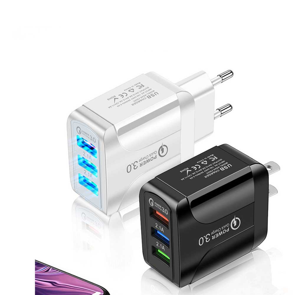 1 Bộ Sạc Nhanh 3 Cổng USB 3.0 Cho Điện Thoại