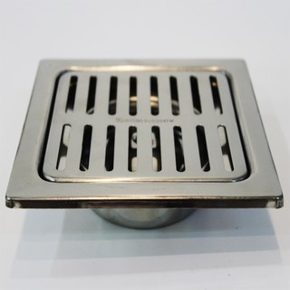 Phễu thoát sàn inox 304 chống hôi Ikenta IKT-15HDND90 - KT 15x15cm Phi 60 hoặc 90 hình sọc lưới