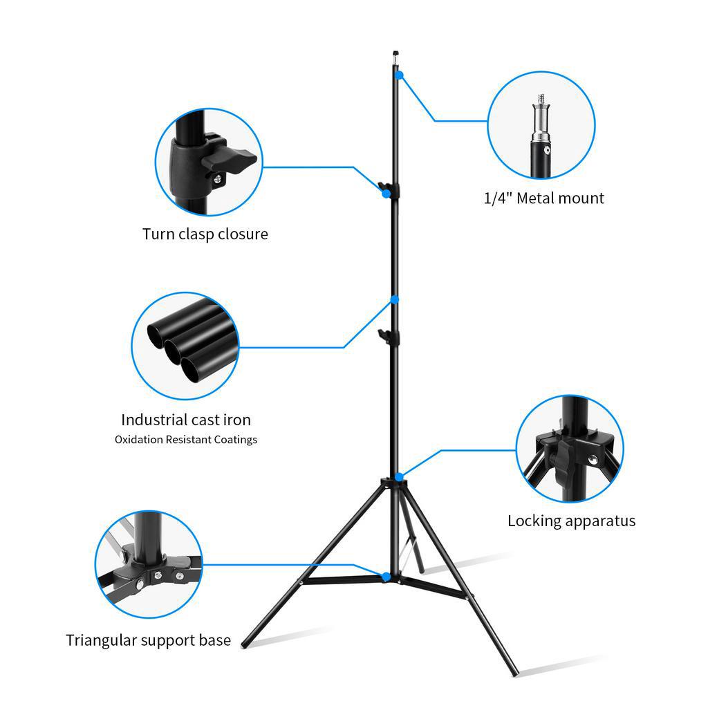Selens Bóng Đèn LED Chụp Ảnh E27 155W Ba Màu Tùy Chỉnh Nhiệt Độ Kèm Giá Đỡ Tiện Dụng
