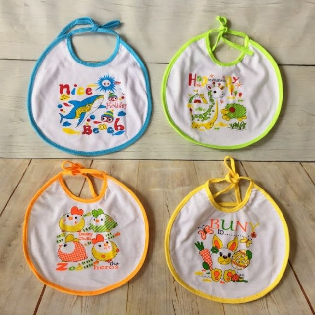 Set 2 yếm cột cotton 2 lớp cho bé