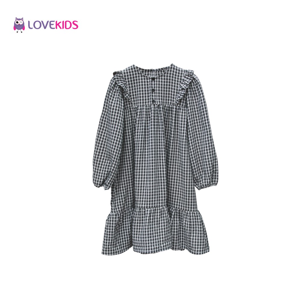 Váy babydoll đuôi cá hoạ tiết caro - Lovekids