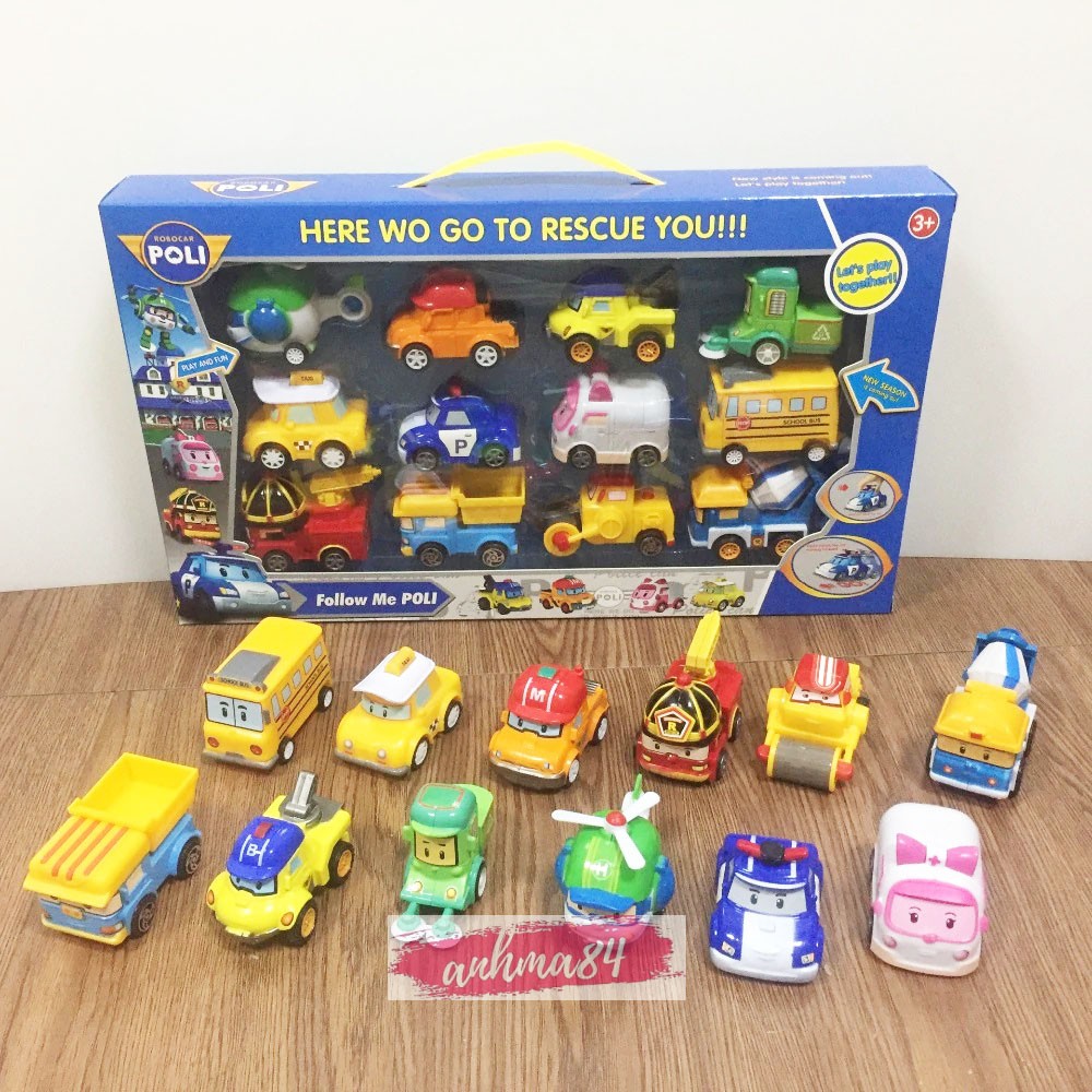 ĐỒ CHƠI MÔ HÌNH 12 XE CHẠY TRỚN MINI ROBOCAR POLI - NO.P7 - KÈM ẢNH THẬT!