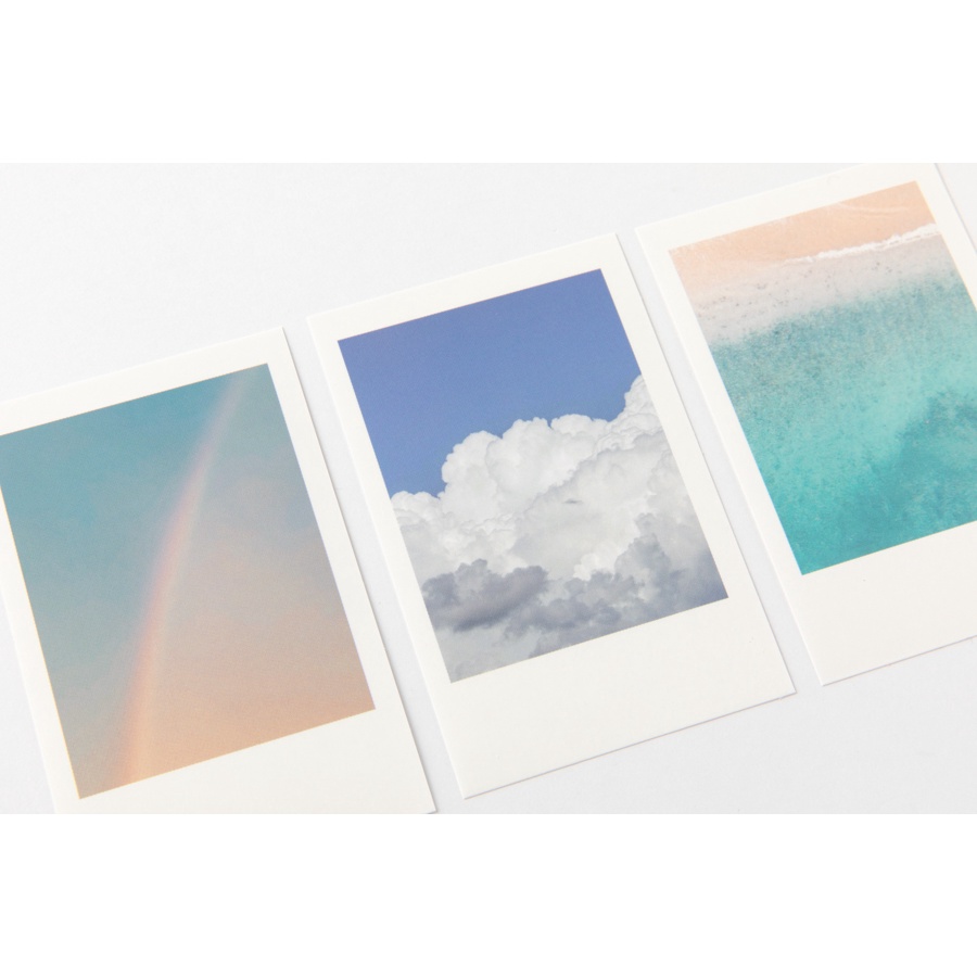 Set Sticker Nhãn Dán ARTBOX Hàn Quốc Kiểu Ảnh Polaroid Tông Màu Xanh Pastel