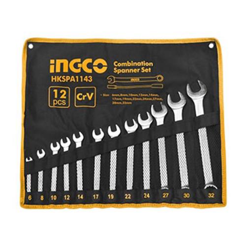 6-32mm bộ cờ lê vòng miệng 12 chi tiết ingco hkspa1143