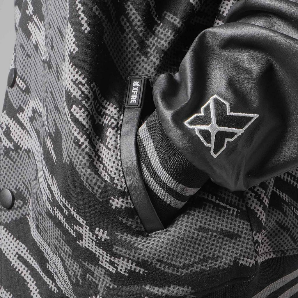 Áo Khoác Bóng Chày Boomber Varsity 2 lớp màu rằn ri camo xám đen Xfire Vietnam