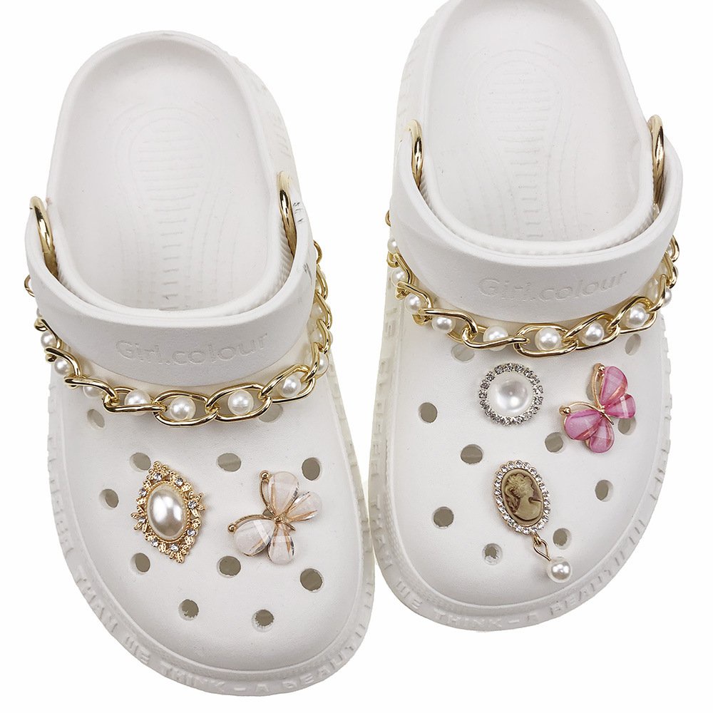 （STICKER 3D SET） charm GẮN DÉP cross DÉP SỤC, DÉP CÁ SẤU sandal