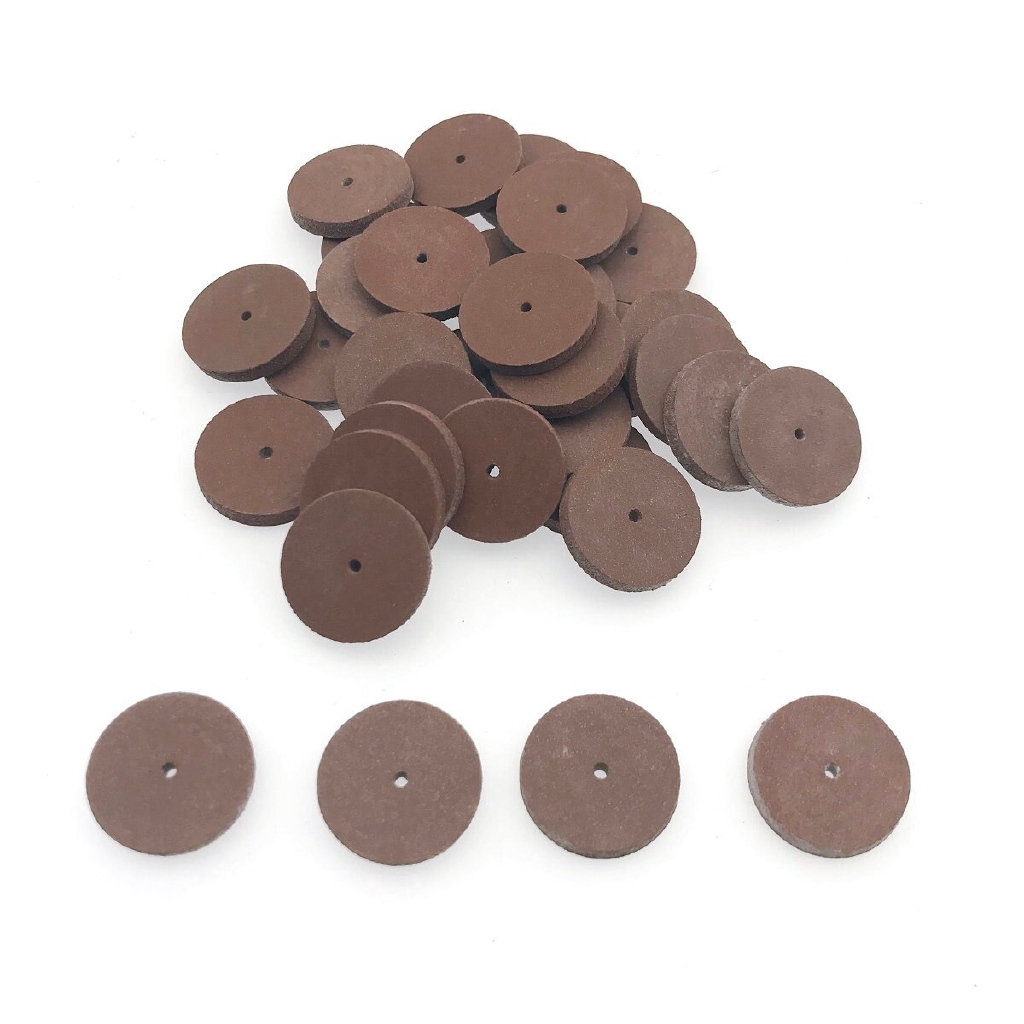 Bộ 100 miếng chà nhám hình bánh xe bằng cao su silicon dùng để chăm sóc răng/ trang sức