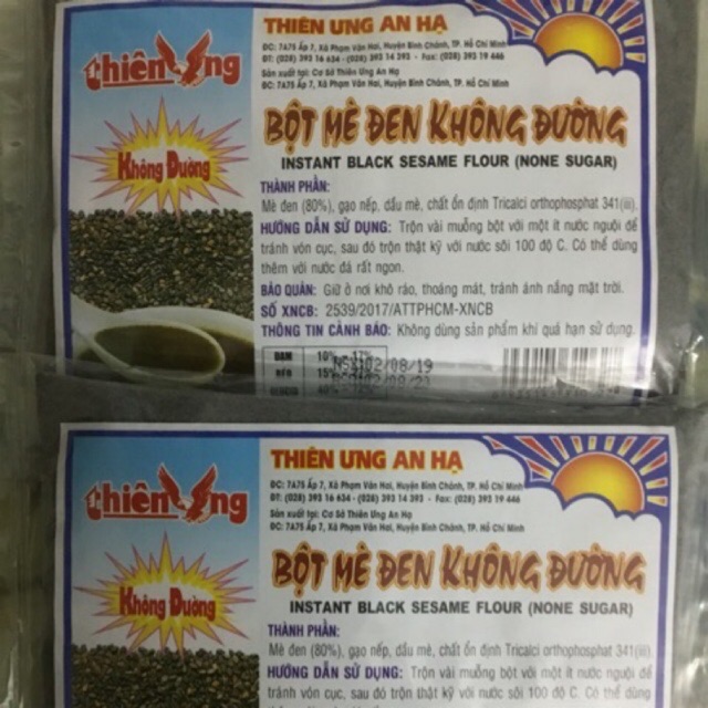 BỘT MÈ ĐEN KHÔNG ĐƯỜNG 200G THIÊN ƯNG.