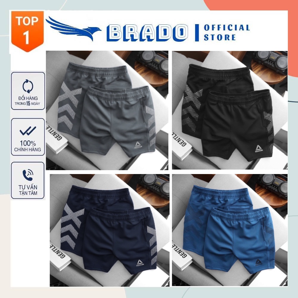 Quần short nam thể thao quần tập gym chạy bộ 𝗥𝗘𝗘𝗕𝗢𝗞 co giãn, thoáng mát, thấm hút mồ hôi, vải 2 da nhập khẩu cao cấp