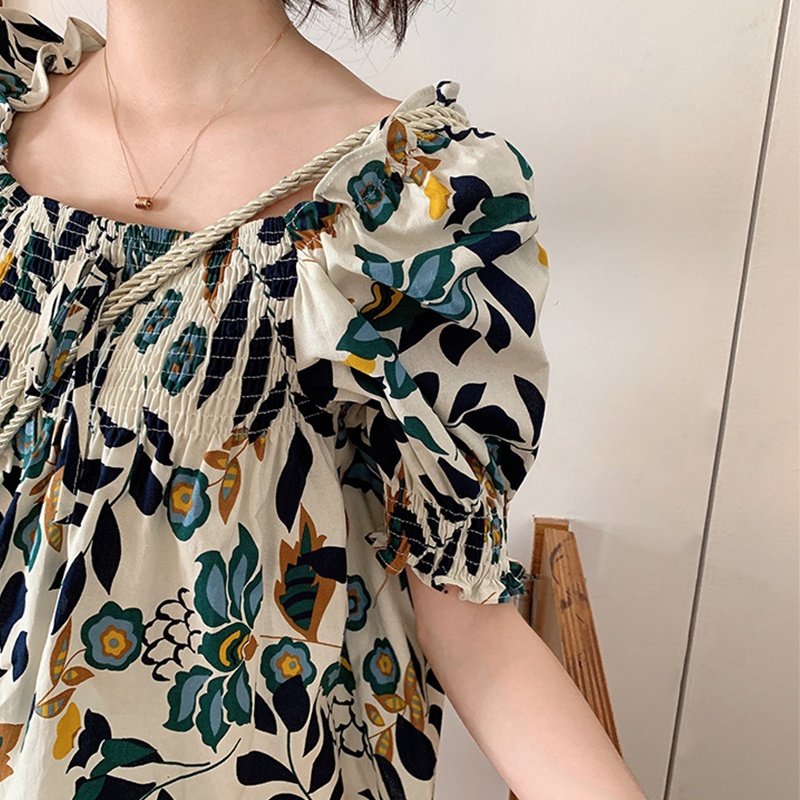Áo Kiểu Babydoll Cổ Vuông Tay Phồng Ngọt Ngào Dễ Thương Cho Nữ