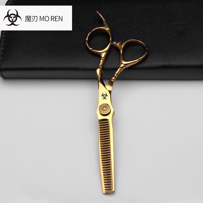 Bộ Kéo cắt tóc chuyên nghiệp MOREN -01 màu vàng đẹp sắc bén